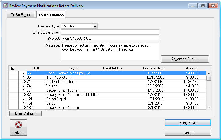 Payment notifications