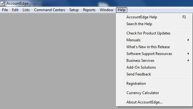 Help menu